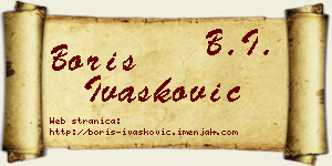 Boris Ivašković vizit kartica